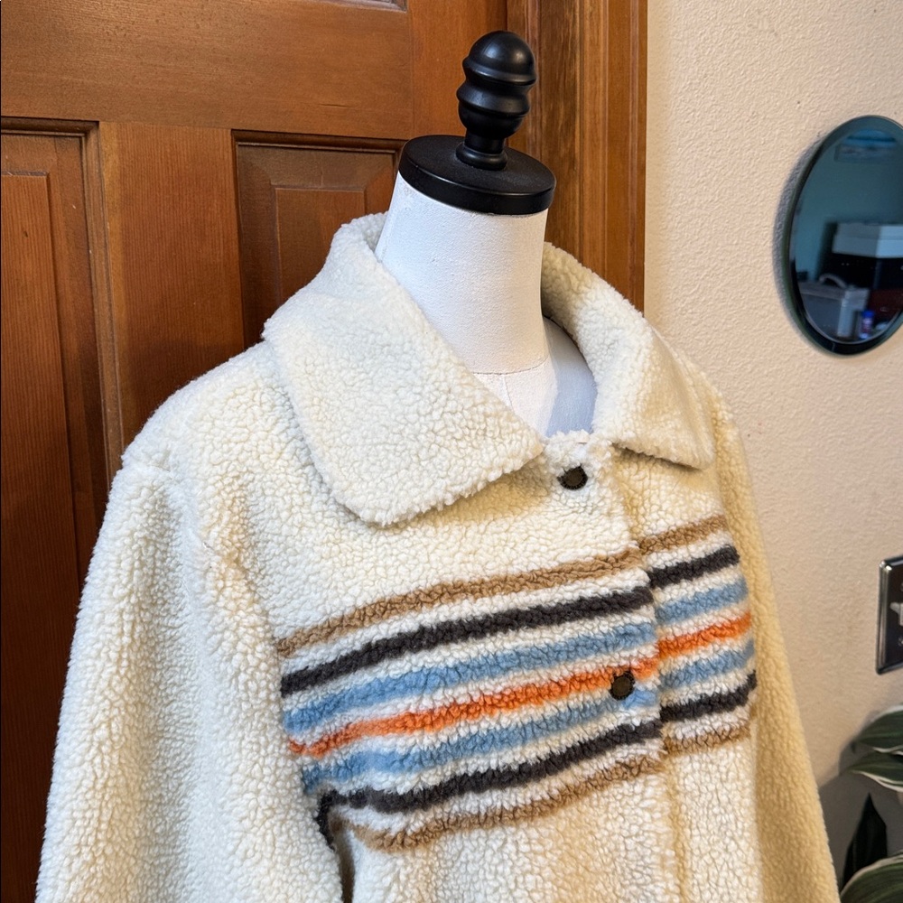 Pendleton Tan And Blue Textile Label Jacket Size … - image 7